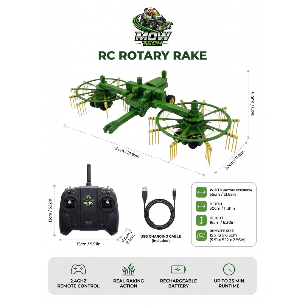 Twin Rotary Rake Attachment