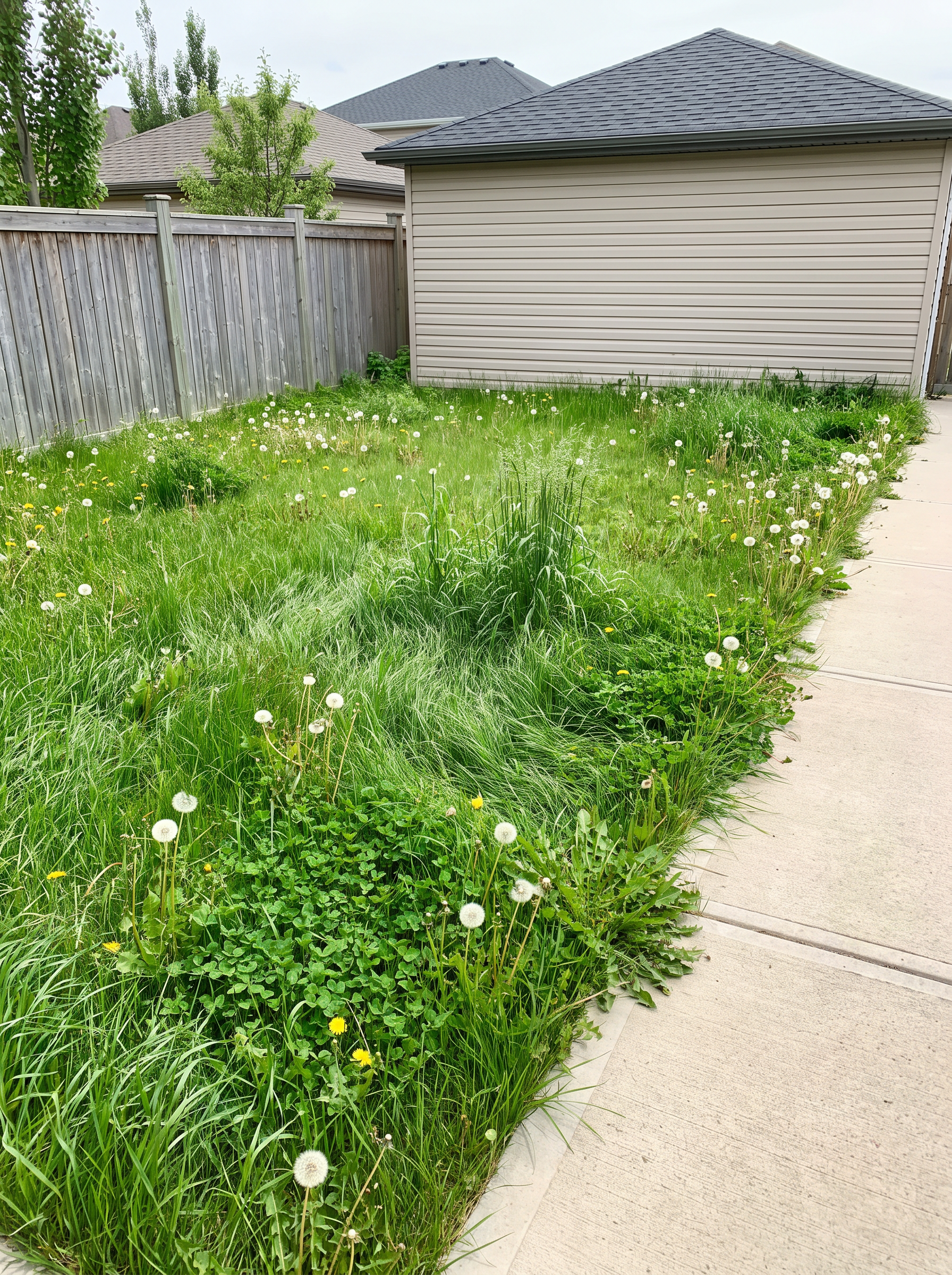 Lawn before mowing